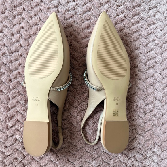 Stuart Weitzman Crystalline Leather Slingback Flat, Size 12 - Picture 4 of 6